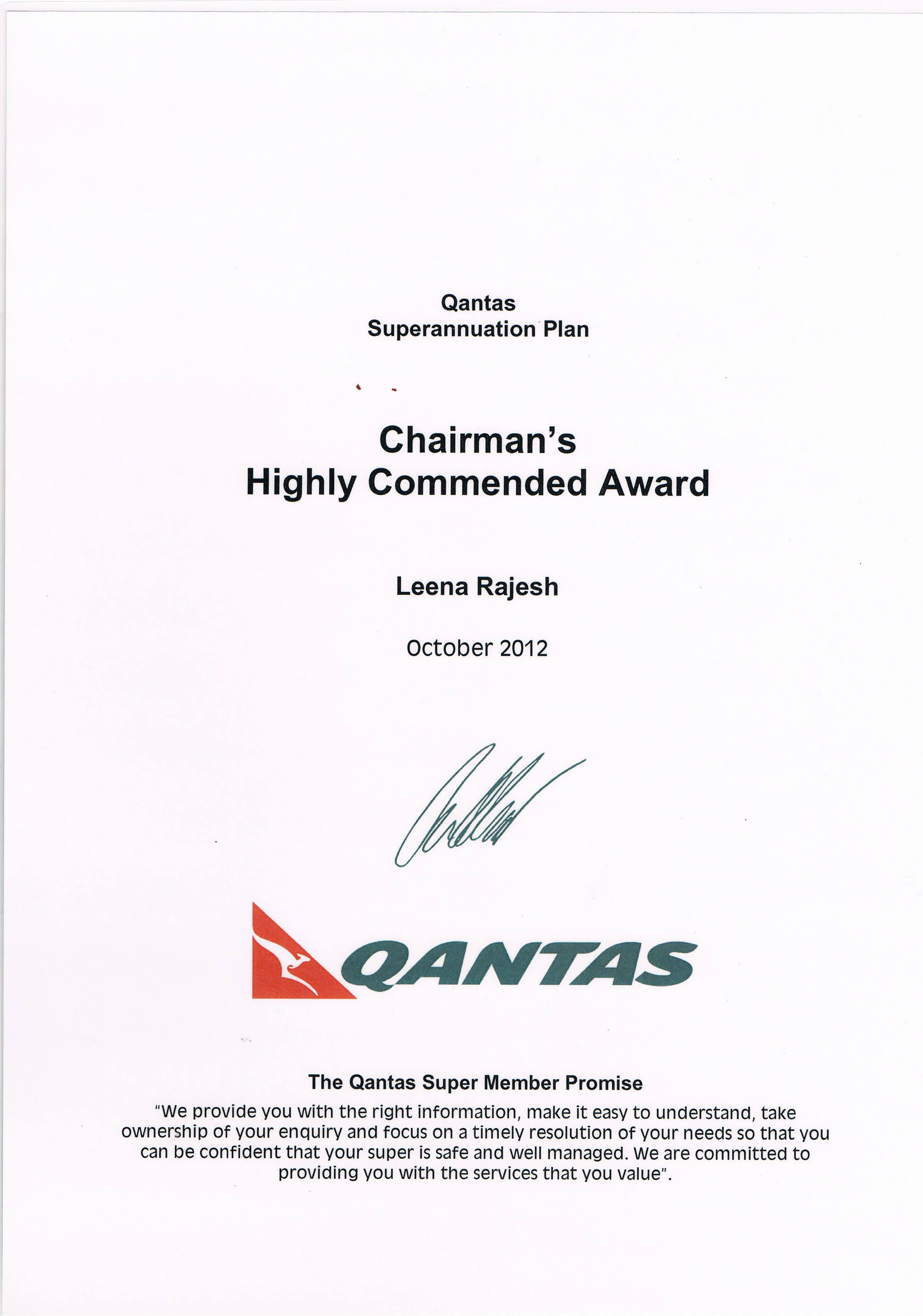 Professional Award — Customer Service Excellence, Financial Services Sector